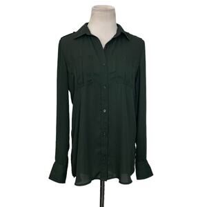Banana Republic green long sleeves buttoned blouse size XS